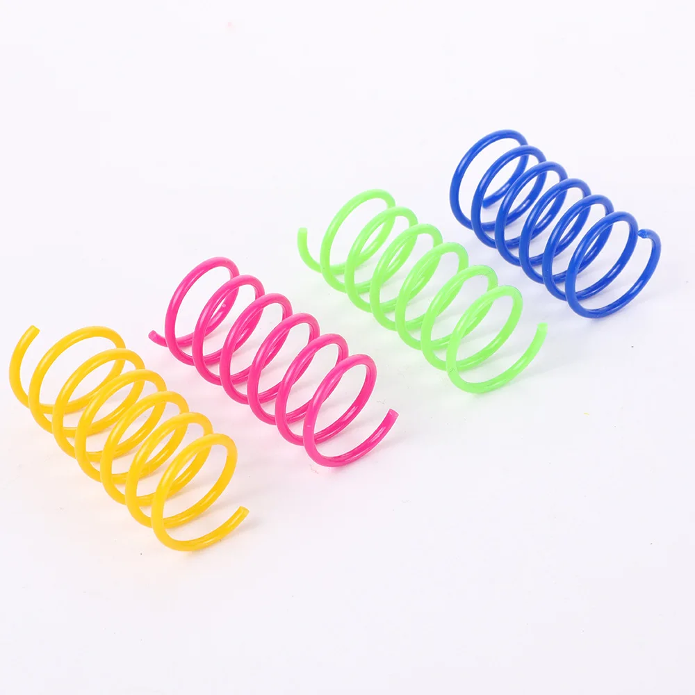 Cat Colored Plastic Spring Cat Toy Jumping Ball Interactive Pet Lazy Cat Fun Toy 4 Packs Toys Interactive