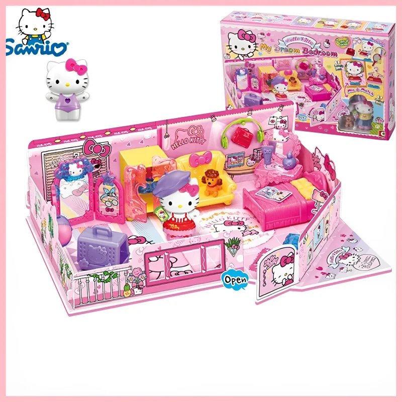 

Аниме-фигурки Sanrio Hello Kitty, набор игрушек, уличная история углов, удобная женская домашняя экшн-фигурка, подарки, игрушки