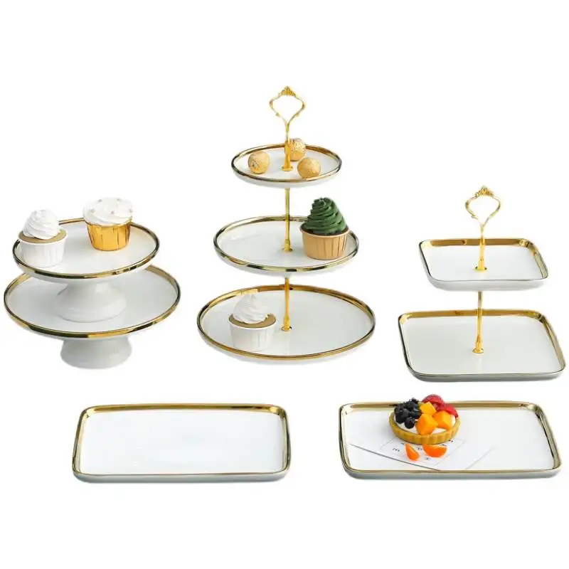 Dessert Table Display Rack Ornament Decoration Set Wedding Birthday Engagement Cake Snack Rack Coffee Break Cold Plate Set