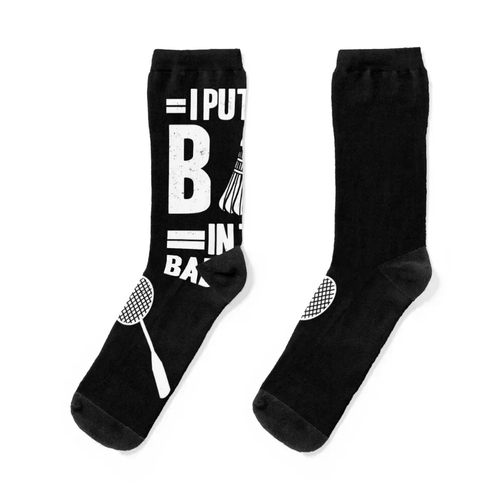 

Badminton Sayings Badminton Player Gift Socks luxe halloween crazy custom sports Men Socks Luxury Brand Women's