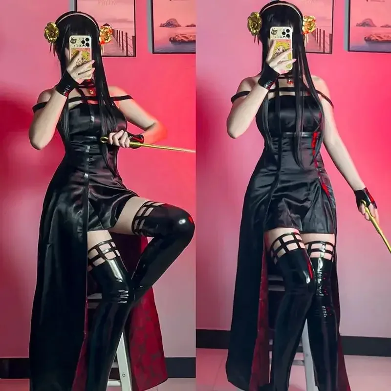 قمامة الدببة أنيمي جاسوس X الأسرة يور مزور تأثيري فستان مُصمم حسب الطلب دعوى أسود أحمر تنورة مجموعة 2025 جديد