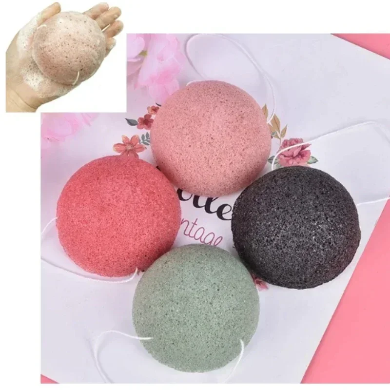 Natural Konjac esponja de limpeza para cuidados faciais, Konnyaku Facial Puff, Puff cosmético, ferramenta de maquiagem para mulheres, lavagem