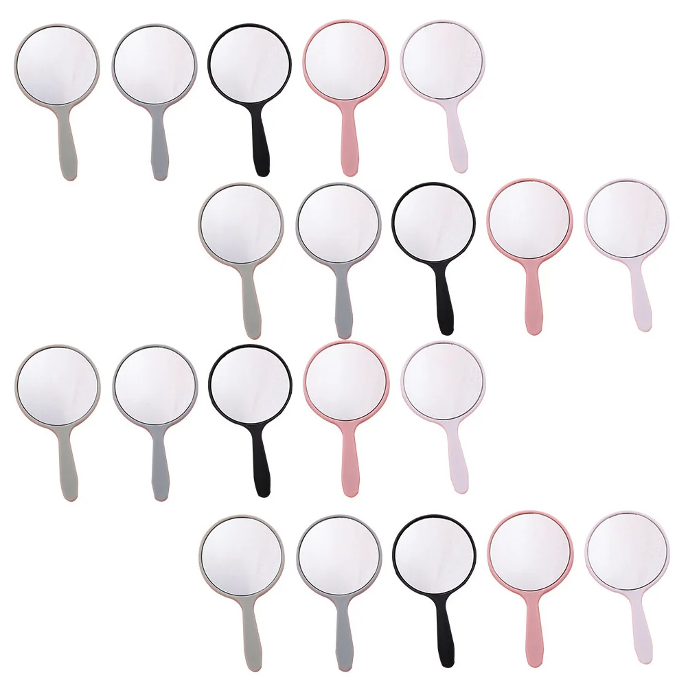 Specchi per trucco a mano semplici da 25 pezzi Specchio in vetro pratico e leggero per le donne Specchio per trucco a mano per strumenti di bellezza da viaggio