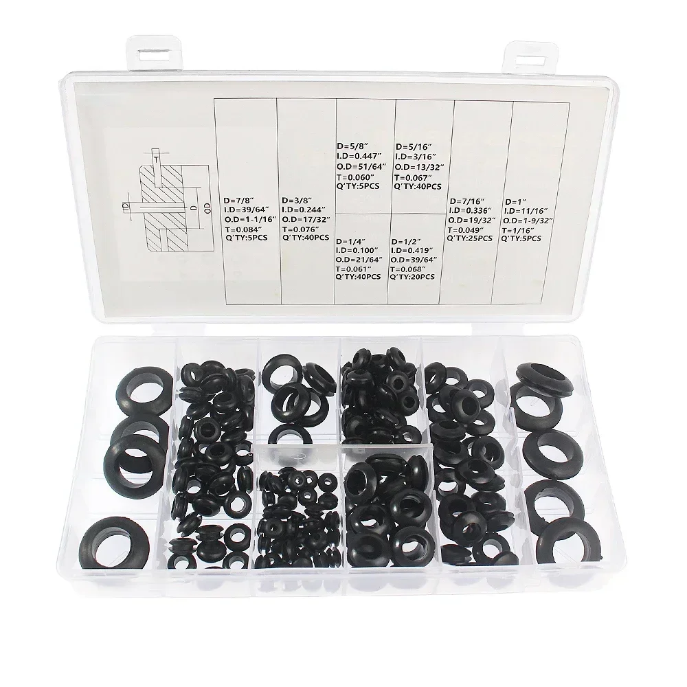 180/265/270pcs O-ring di Riparazione Durevole Guarnizione In Gomma Impermeabile Anelli Assortimento Kit di Riparazione Anelli di Tenuta In Gomma Assortimento Kit