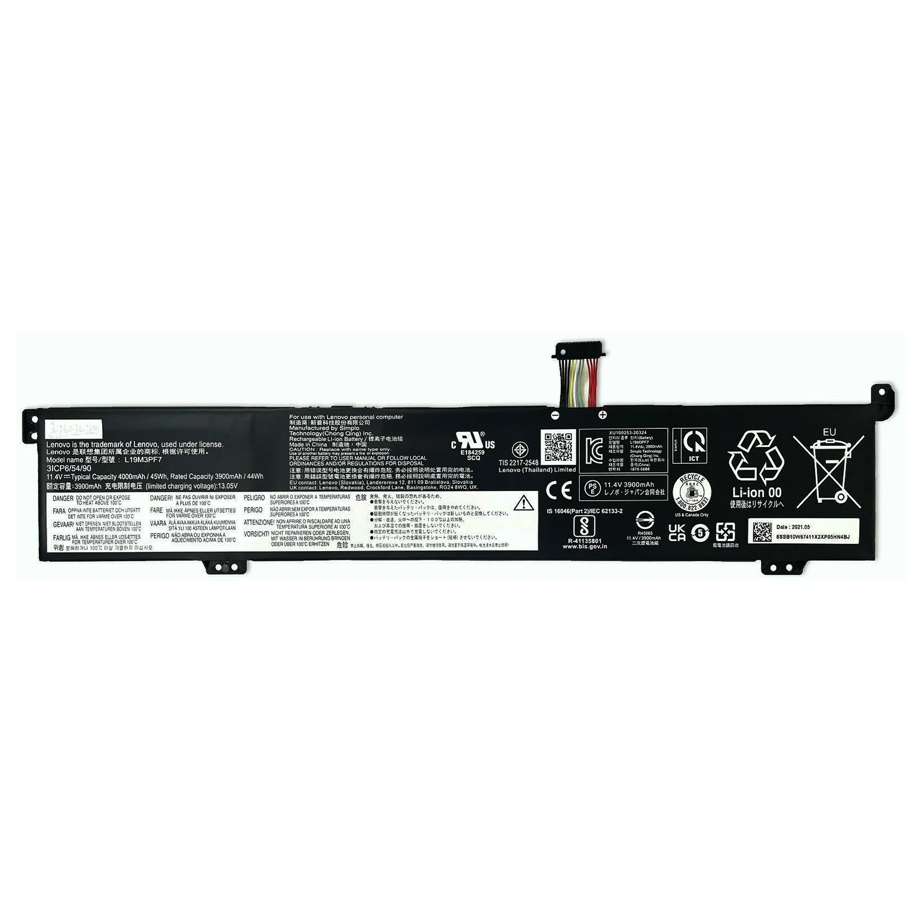 

Genuine Original L19L3PF3 L19M3PF7 L19D3PF4 SB10W89840 Battery For Lenovo Ideapad Creator 5-15IMH05 Ideapad Gaming 3-15ARH05