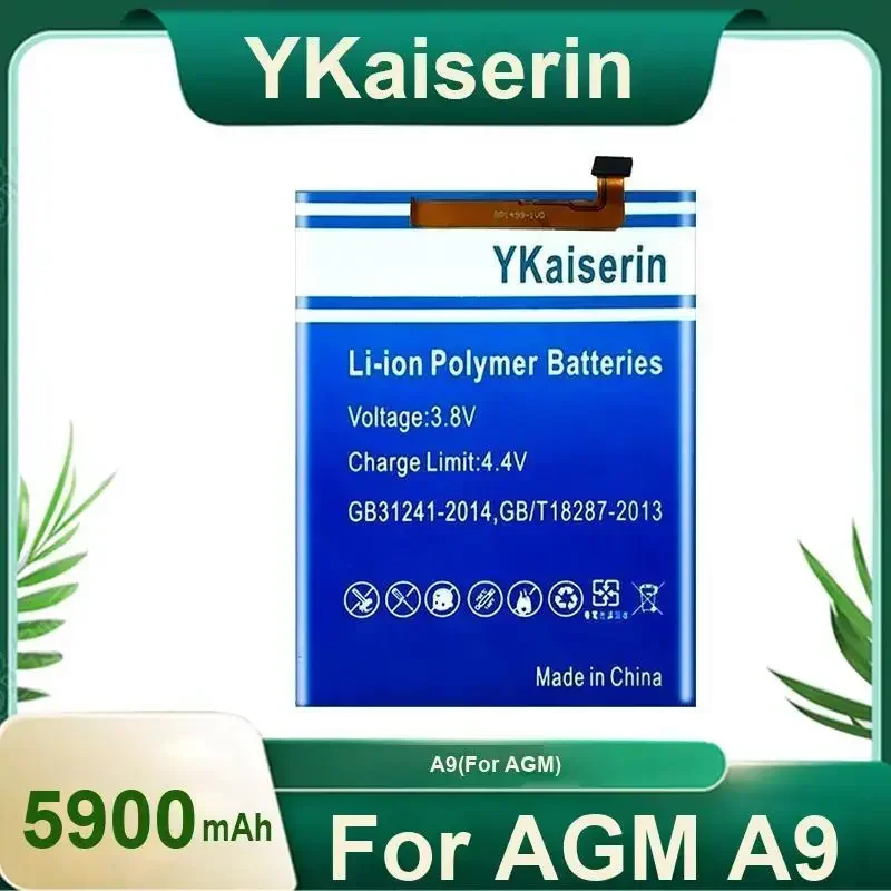 

YKaiserin A 9 5900mAh Replacement Battery For AGM A9 Mobile Phone Batteria + Free Tools