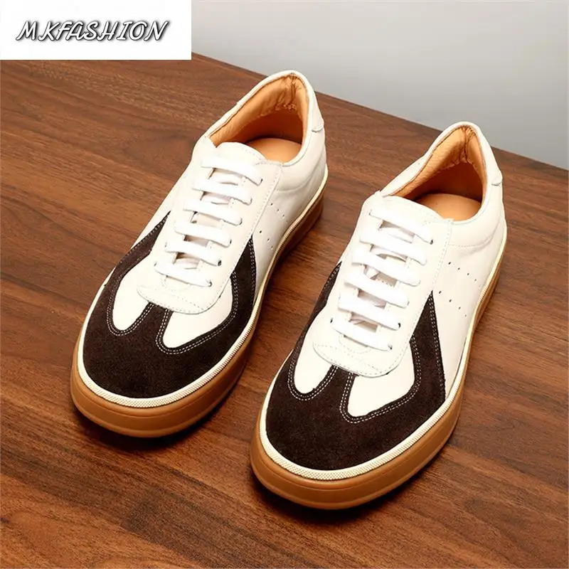 Men Casual Leather Shoes 2026 New Breathable Soft Sole Sneakers Comfortable Retro Fashion Trendy