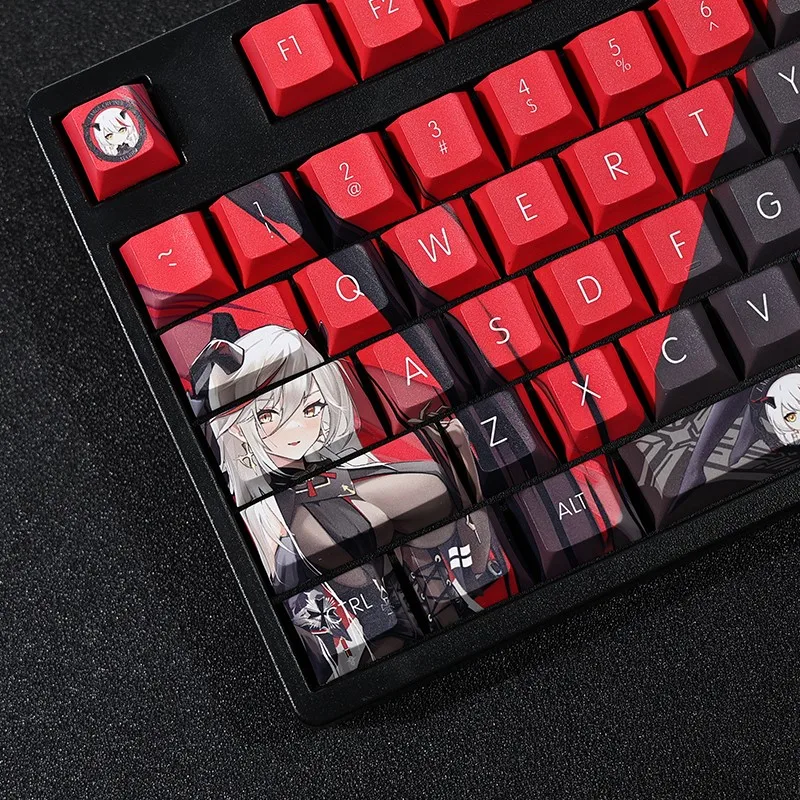 Azur Lane Kms Agir-Teclado mecánico para videojuegos, accesorio Sexy de 108 teclas, sublimación Pbt, Hentai