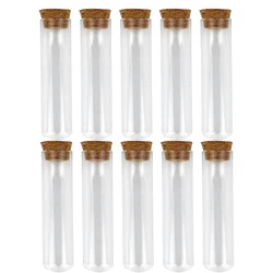 Tubo de ensayo de plástico transparente para laboratorio, suministros escolares con tapa de corcho, regalo de boda, capacidad de 35ML, 20x150mm