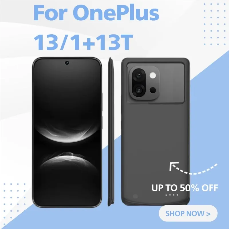 

For OnePlus 13/1+13T Mobile Phone Battery Case Large Capacity Power Bank Portable Wireless High Capacity Power Supply