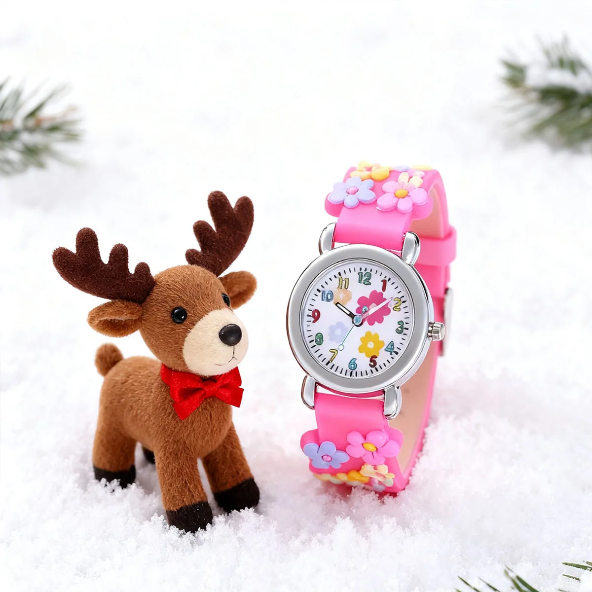 Cute Creative Flower Style Unicorn Quartz Watch for Children, Bracelet Necklace Set, Girls' Accessories