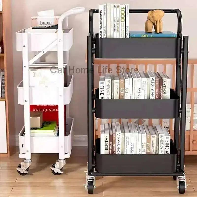 

Wood Trolley Auxiliary Trolleys for Living Room Professional Beauty Salon Furniture Makeup Box Hairdresser Rolling Utility Tool