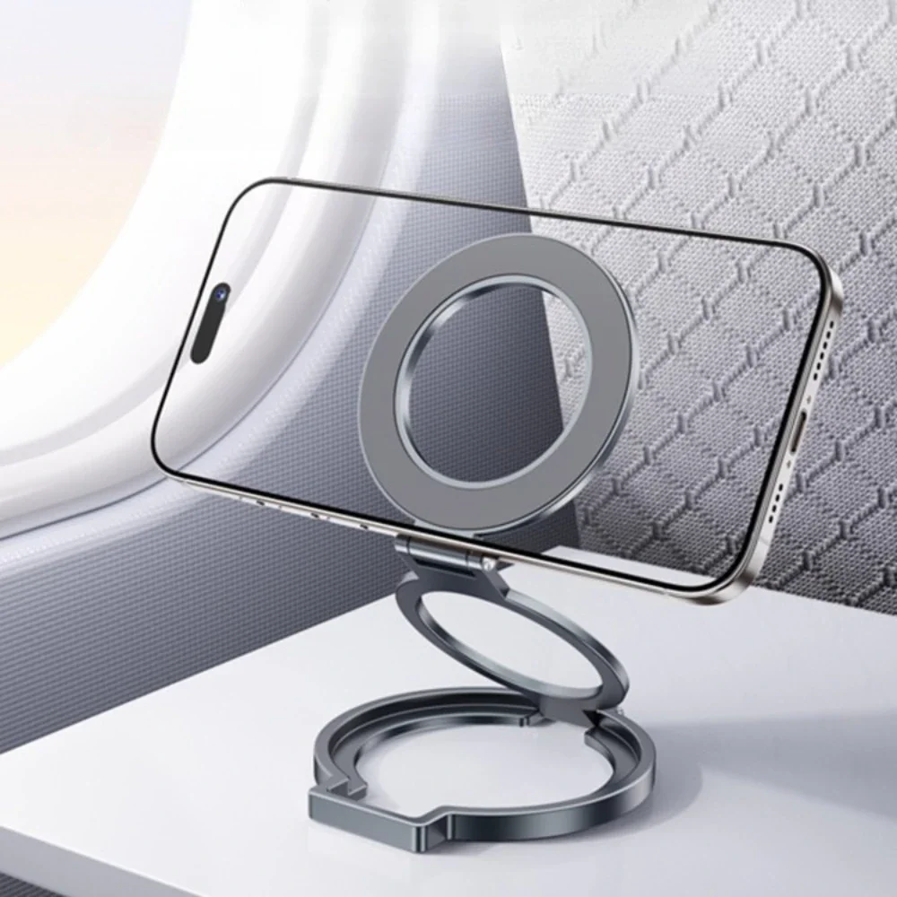 

2 in 1 Magnetic Finger Ring Phone Holder Aluminum Alloy Foldable Ultra-thin 360° Rotation for Iphone 16 15 14 13 12 Pro Max
