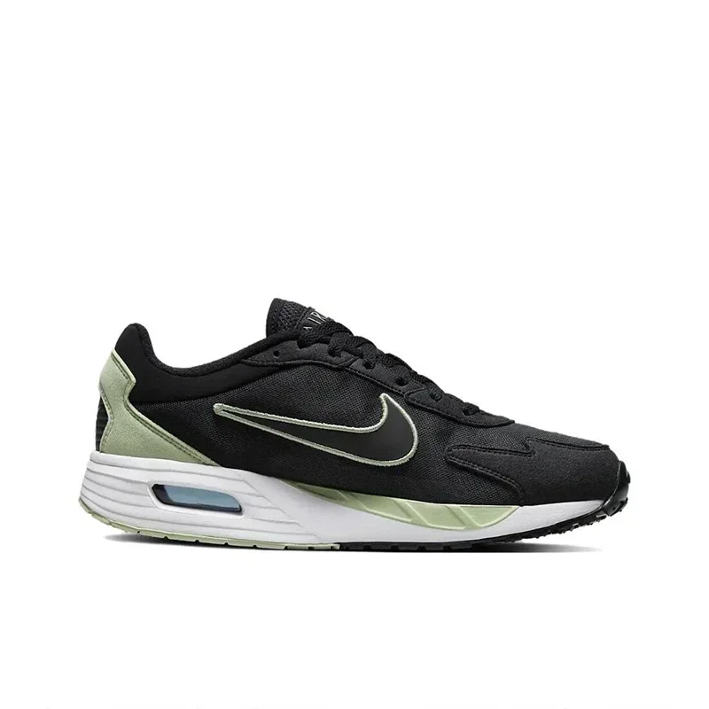 Nike Air Max Solo sepatu lari pria, DX3666-005 kets hitam bersirkulasi dengan peredam kejut