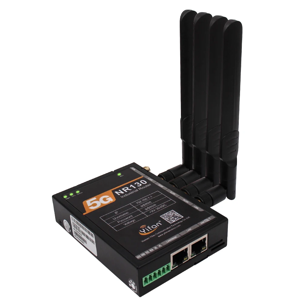 NR130 VPN NR SA NSA Industrial Cellular 5G Router With  RS232 RS485 Port and  Dual SIM Card Slots