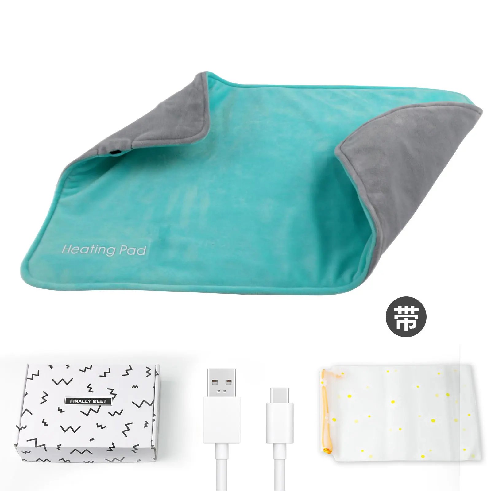 Imagem -03 - Comfheat Usb Heating Pad Cobertor de Viagem Aquecido Portátil Configurações de Calor Desligamento Automático Terapia Quente Húmido e Seco para Dor 5v