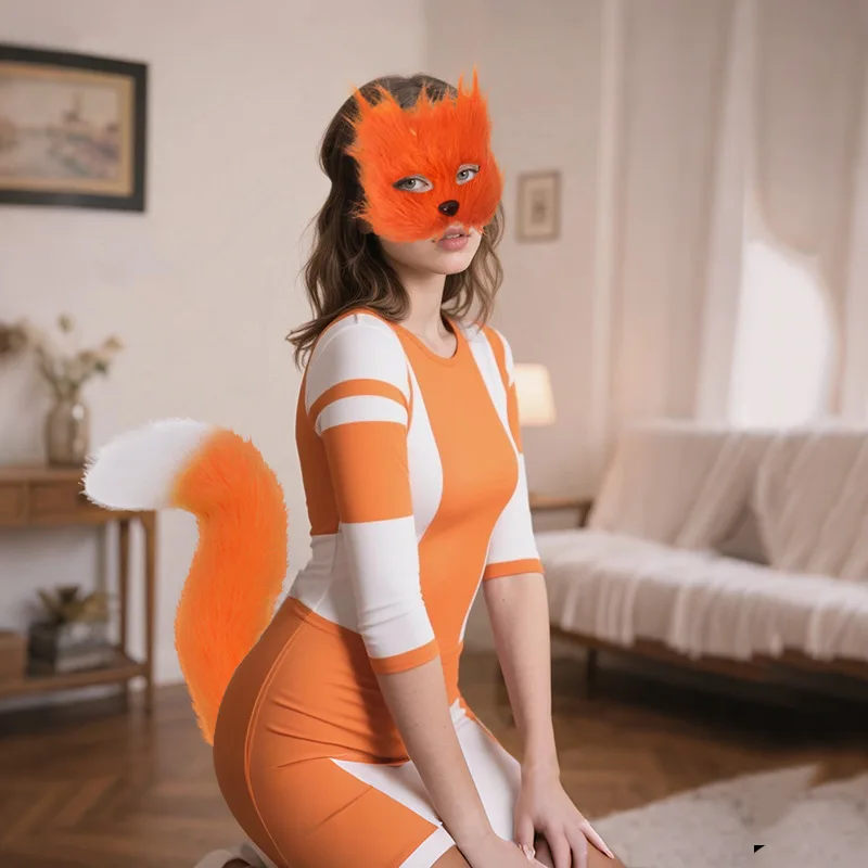 promocao-de-halloween-novo-estilo-mascara-de-gato-de-fogo-e-conjunto-de-cauda-de-raposa-meia-face-para-aderecos-e-acessorios-de-performance-em-festas-de-mascaras