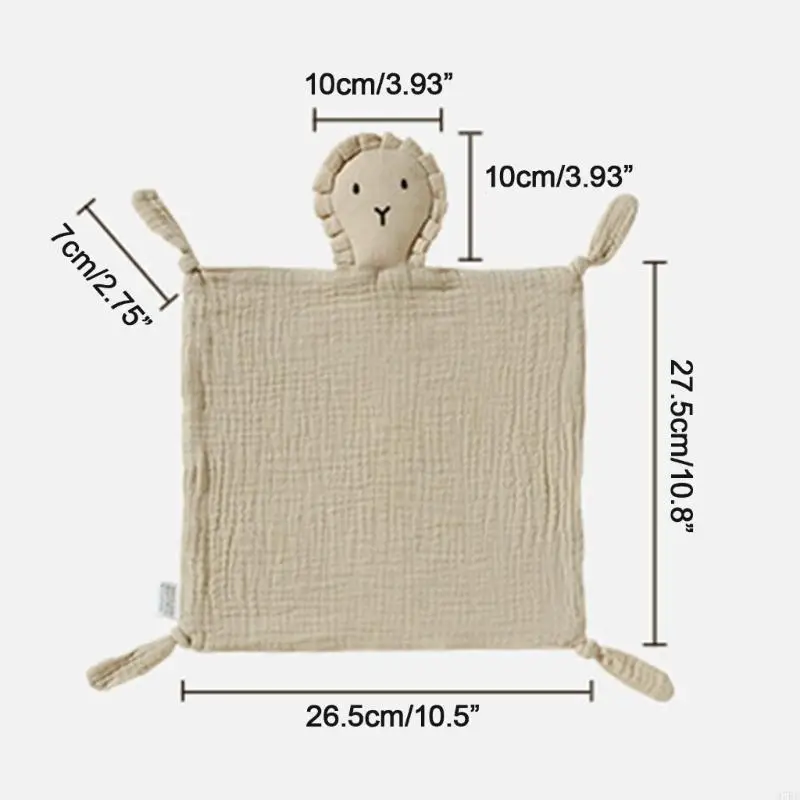 97BE القطن منديل الرضع الصغار اللعاب منشفة الأسد دمية الراحة وشاح بطانية #6