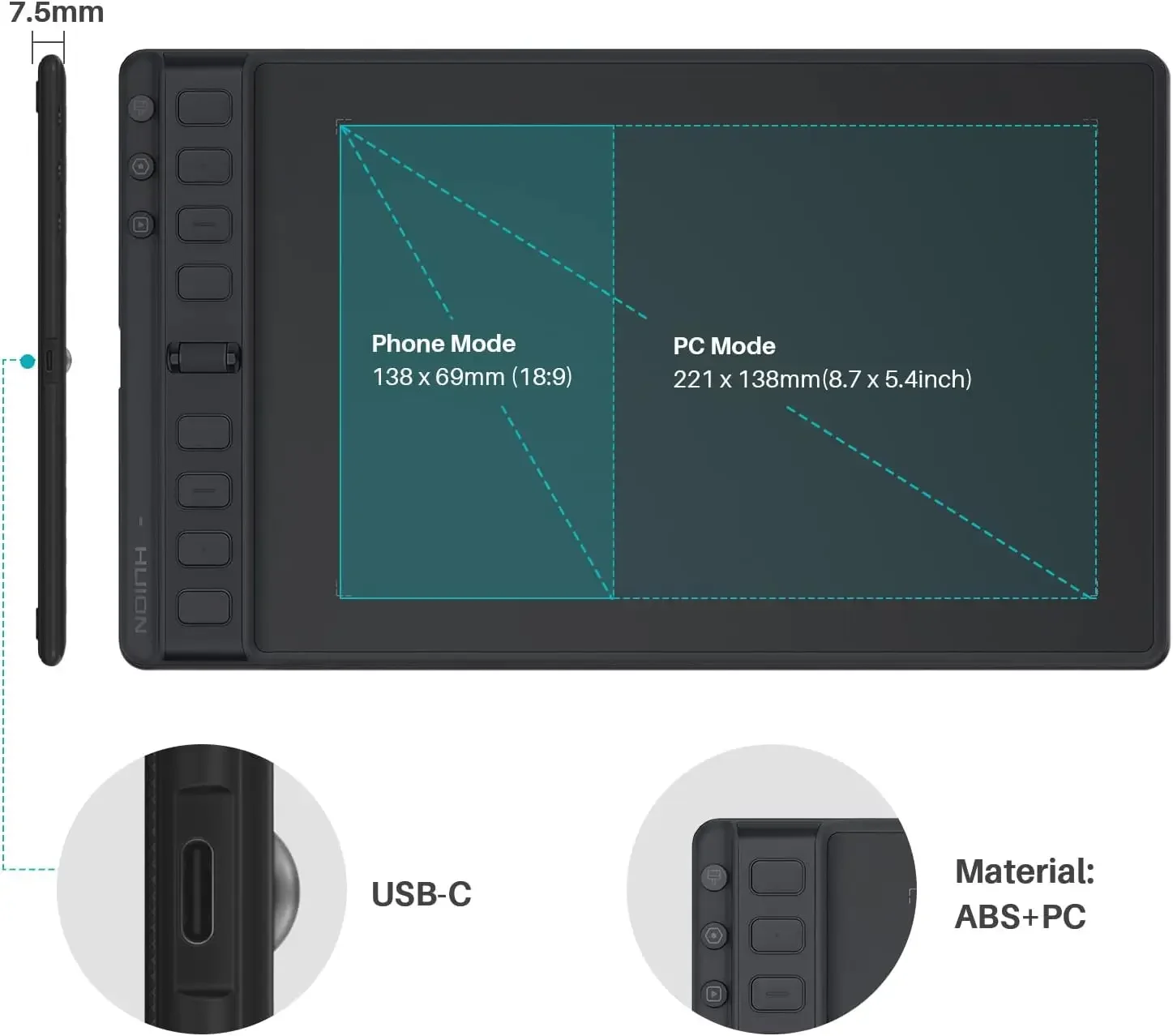Inspiroy 2 H951P battery-free stylus for digital art designing skeching drawing graphic tablet