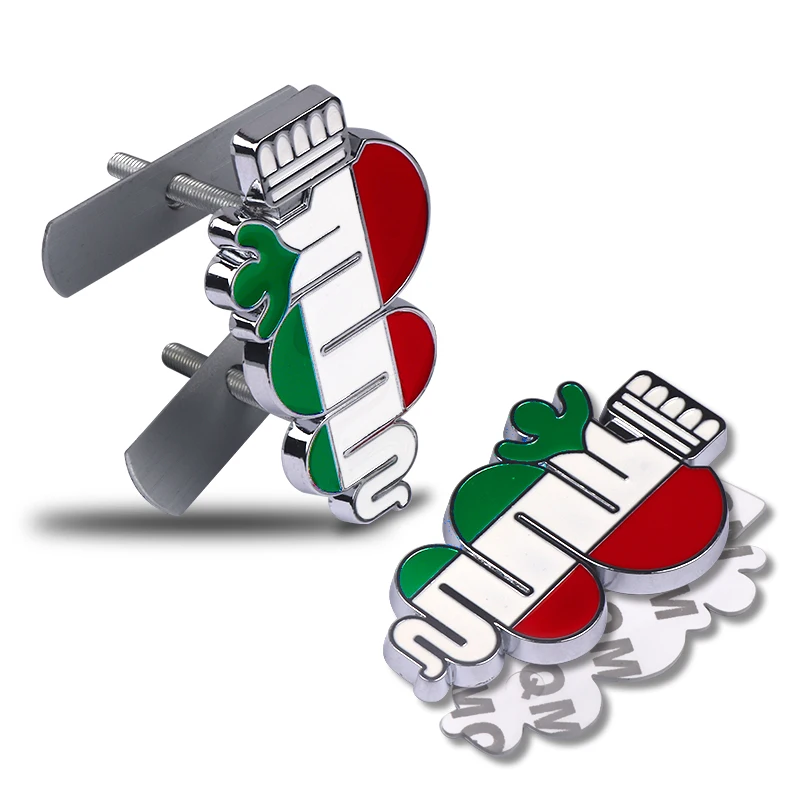 For Alfa Romeo 159 Sportwagon Giulietta Mito Clover 166 156 3D Metal Grille Badge Lucky Snake Body Badge Trunk Fender Sticker