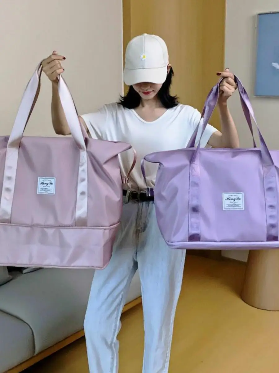 

Новая женская дорожная сумка-тоут с очень большой вместимостью, расширяемая, из нейлона, для путешествий