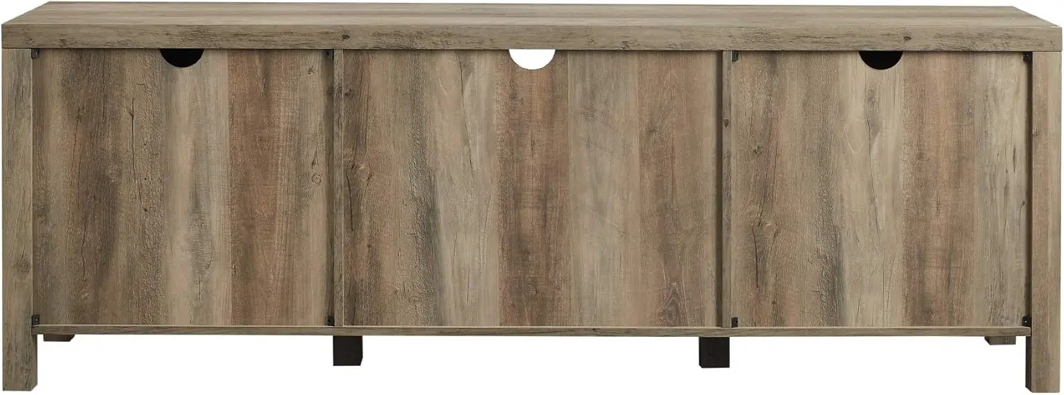 Georgetown Modern Farmhouse Double Barn Door Stand for TVs up to 80 Inches, 70 Inch, Grey Wash