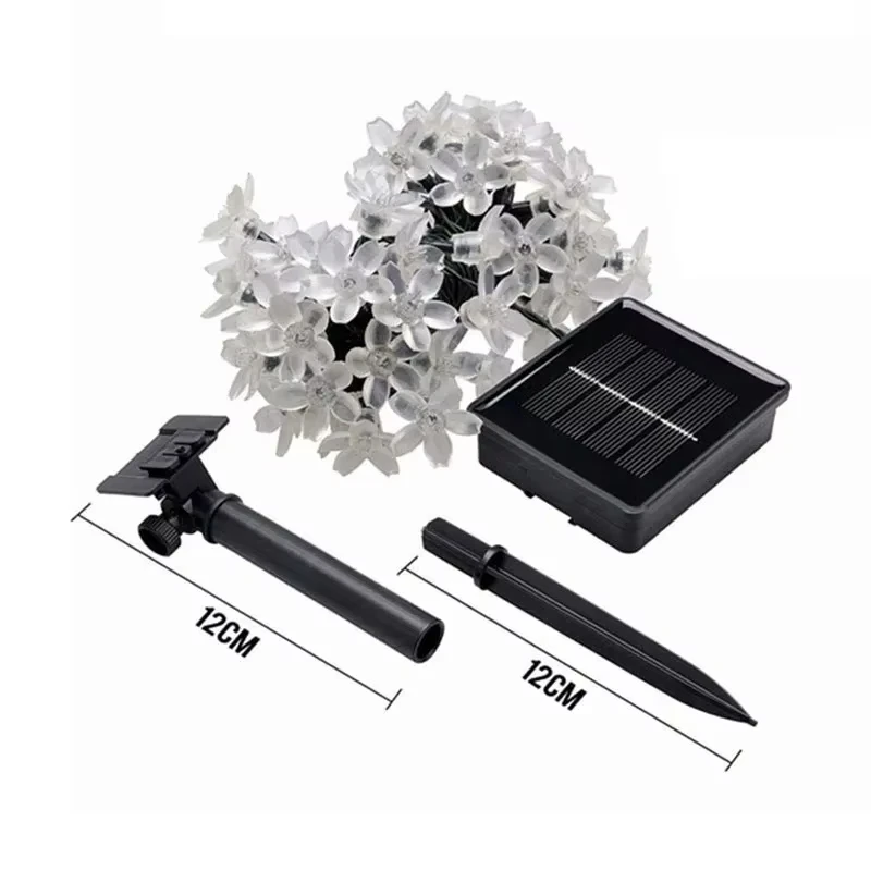 50 LED Solar Garden Lights Outdoor Waterproof String Flower Garland Light for Street Lawn Patio Decoration