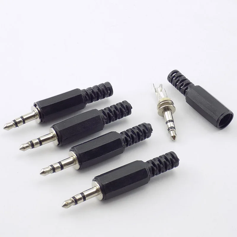 Conectores de Audio mono de 3,5 polos, adaptador macho de auriculares de 2/3mm, 5/10 piezas, terminales de cable L19