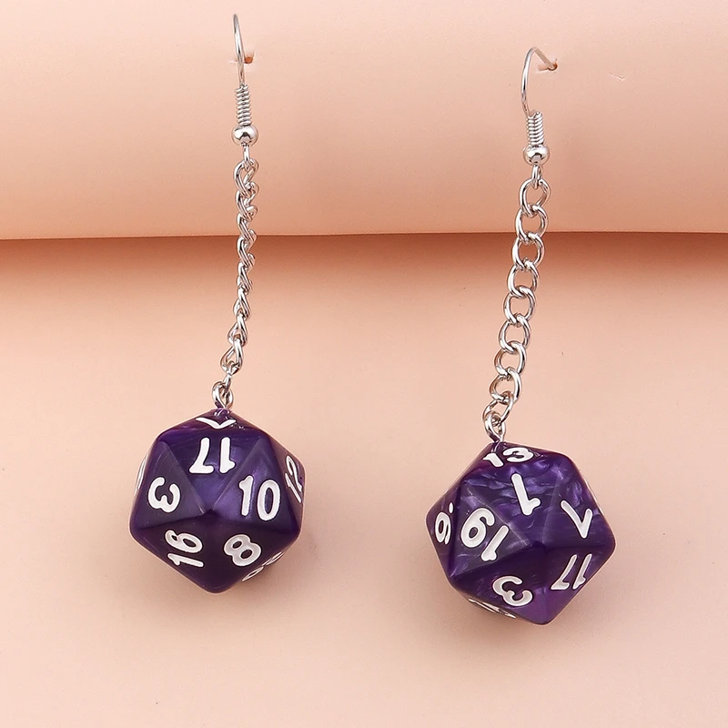 Lustige Acryl-Zahlenwürfel-Tropfenohrringe für Frauen, lange baumelnde Ohrringe, Ohrbügel, Mädchen, Party, Urlaub, Schmuck, Geschenke – Detail 8