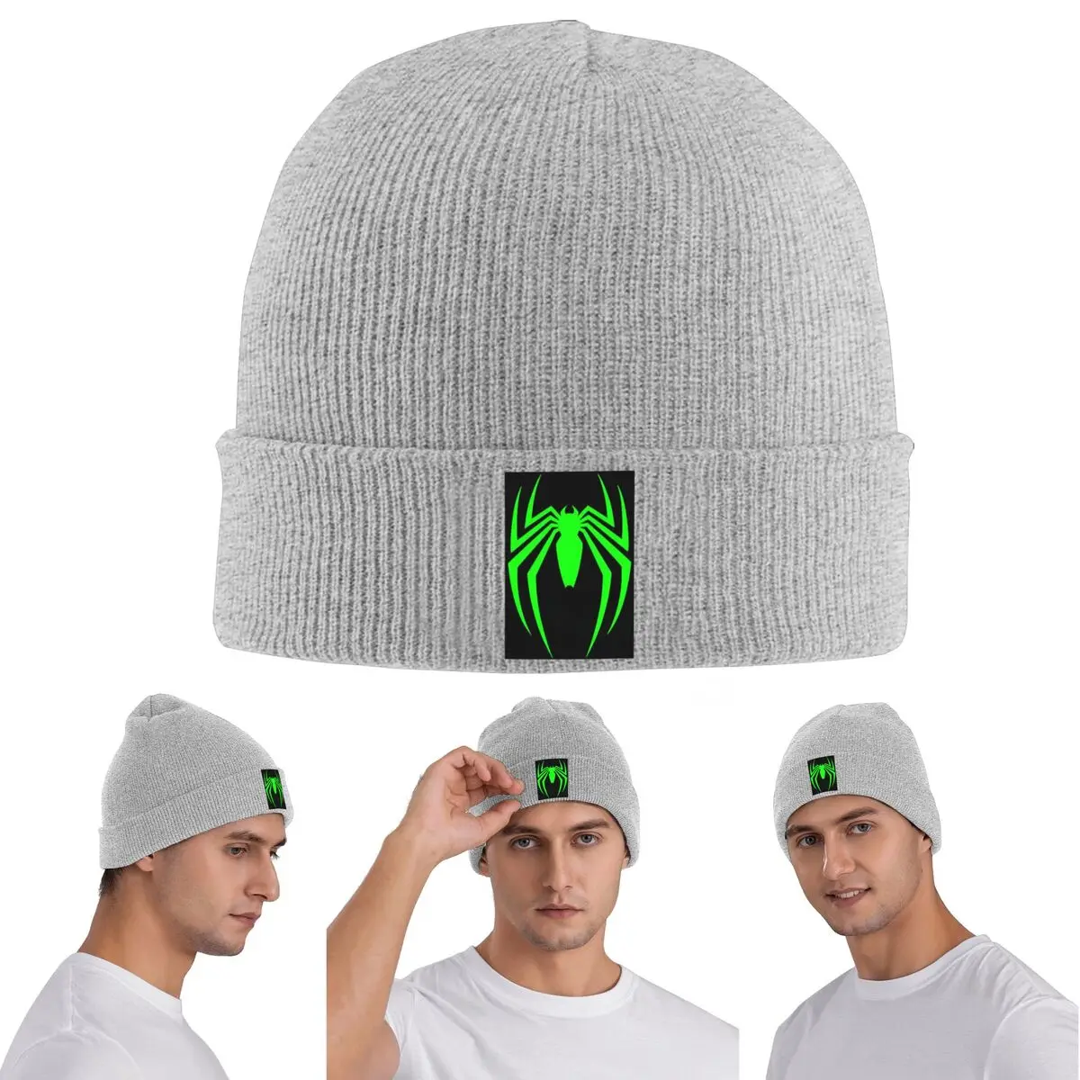 

Прохладный паук, теплая вязаная шапка, зимняя вязаная шапка с капюшоном, шапочки Skullies, шапки в стиле хип-хоп для унисекс