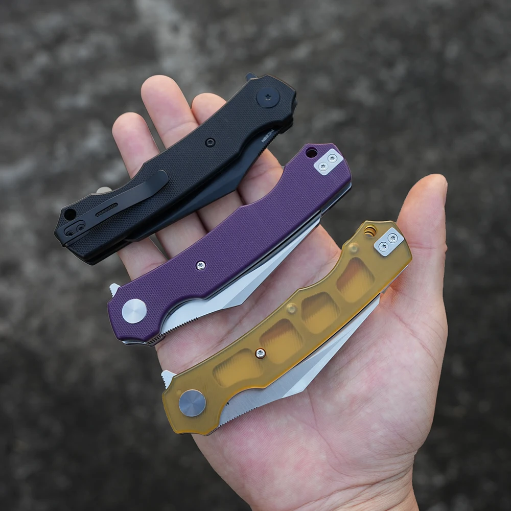 Coltello EDC tascabile Shooziz per uomo, coltello pieghevole Pikal e Ultem/G10, lama ribaltabile Hawkbill in acciaio da 3,15" 14C28N - HAN308