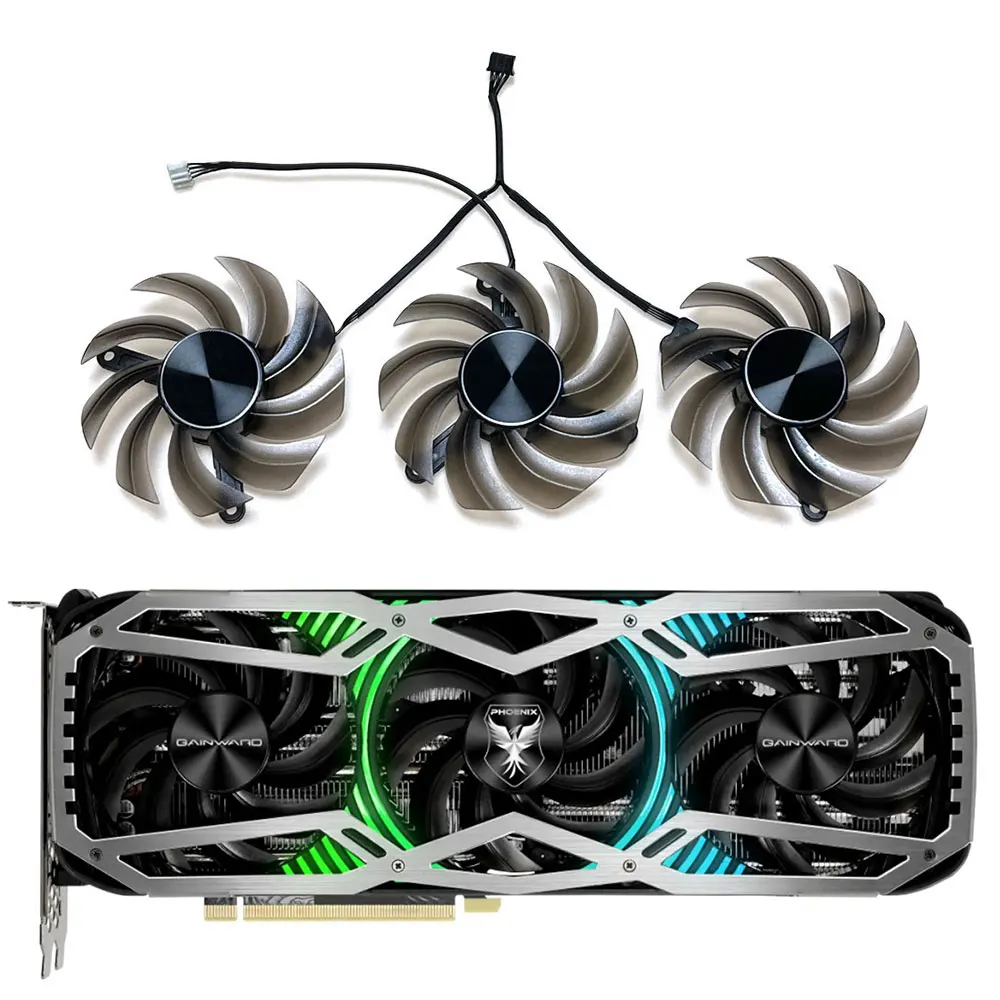 

TH8015S2H-PCC01 FD8015U12D Video card fan，For Gainward RTX 3060Ti、3070、3070Ti、3080、3080Ti、3090 Phoenix Video card cooling fan