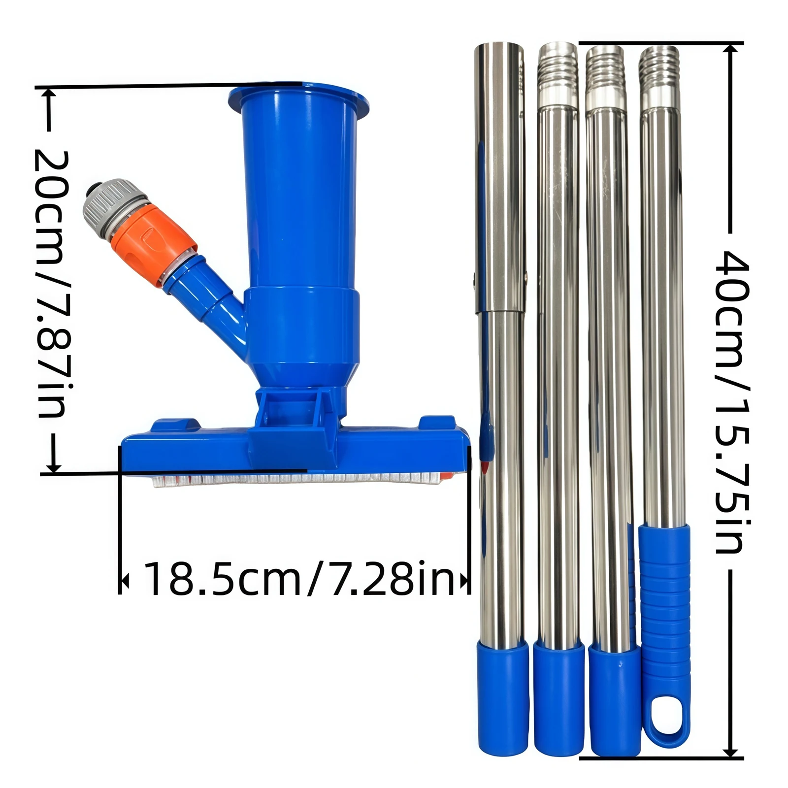 Portable Pool Vacuum Cleaner Pool Underwater Vacuum Jet Cleaner Pools Vacuum Tool with Telescopic Aluminum Pole Removal Tool