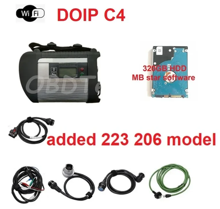 New MB Star C4 PLUS DOIP Diagnosis Tool with WiFi DOIP function 09/2023 Xentry added 223 206 213 model for Benz Trucks/Cars