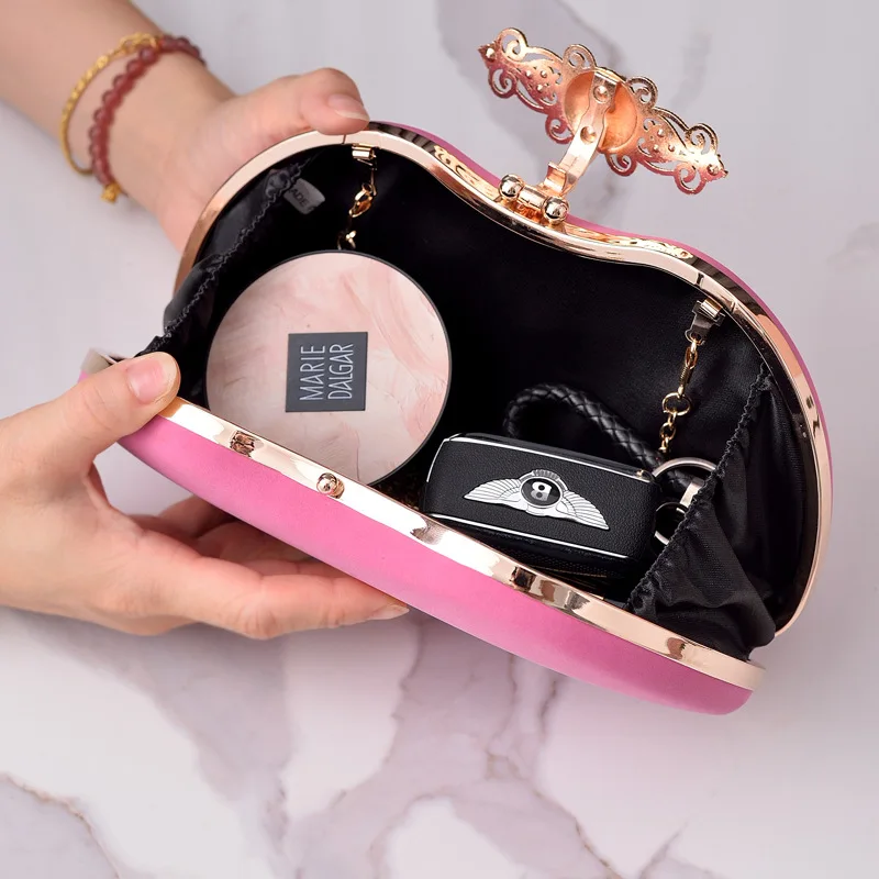 Light Pink Purse Ladies Elegant Bride Vintage Handbags for Women Designer Luxury Crossbody Bag Brand Velvet Evening Clutch Bag