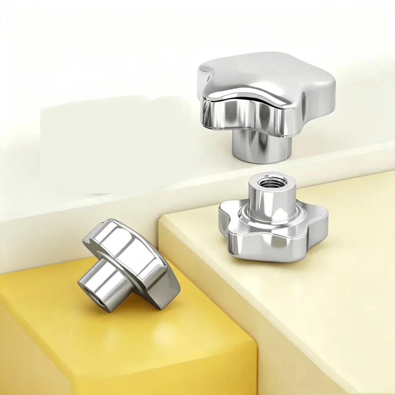 M6 M8 M10-M20 Plum Blossom Thumb Knob Clamping Handle 304 Stainless Steel Star Shaped Hand Tightening Nut Adjustment Fastener
