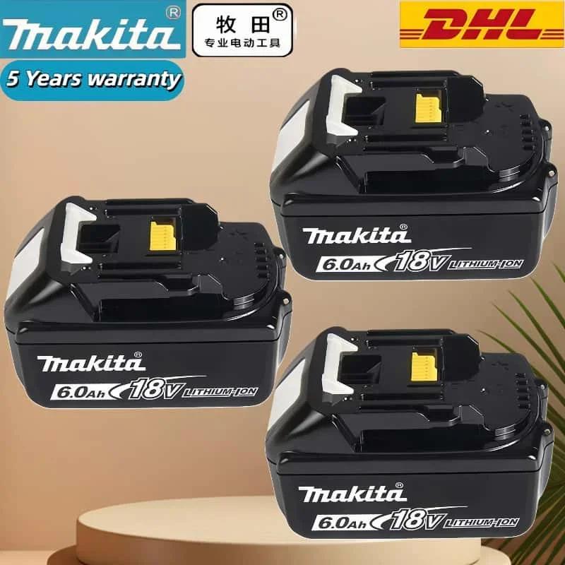 

100% Genuine Makita 18v Rechargeable Battery, Makita 6Ah BL1850B Li-ion Battery Tool Replacement BL1860B BL1860 BL1840B BL1830B