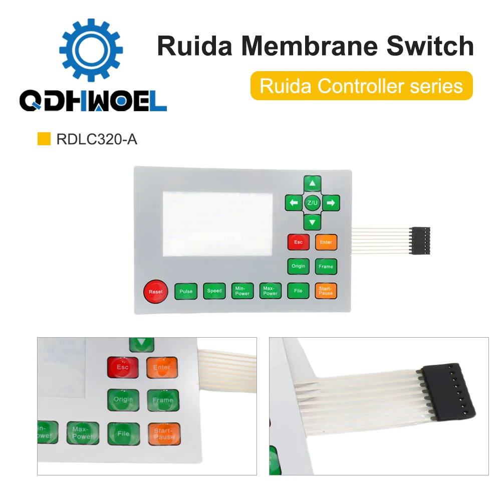QDHWOEL Ruida بطاقات التحكم غشاء التبديل ل RDLC320-A RDC6332M RDC6442S RDC6332G RDC6442G لوحات مفتاح فيلم قناع لوحة المفاتيح