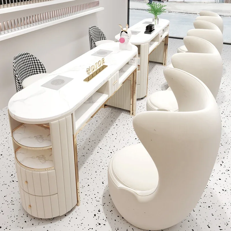 Salon Furniture Beauty Salon Corner Table Station Professional Manicure Nail Aesthetics Tables Messa De Manicure Desk Nails