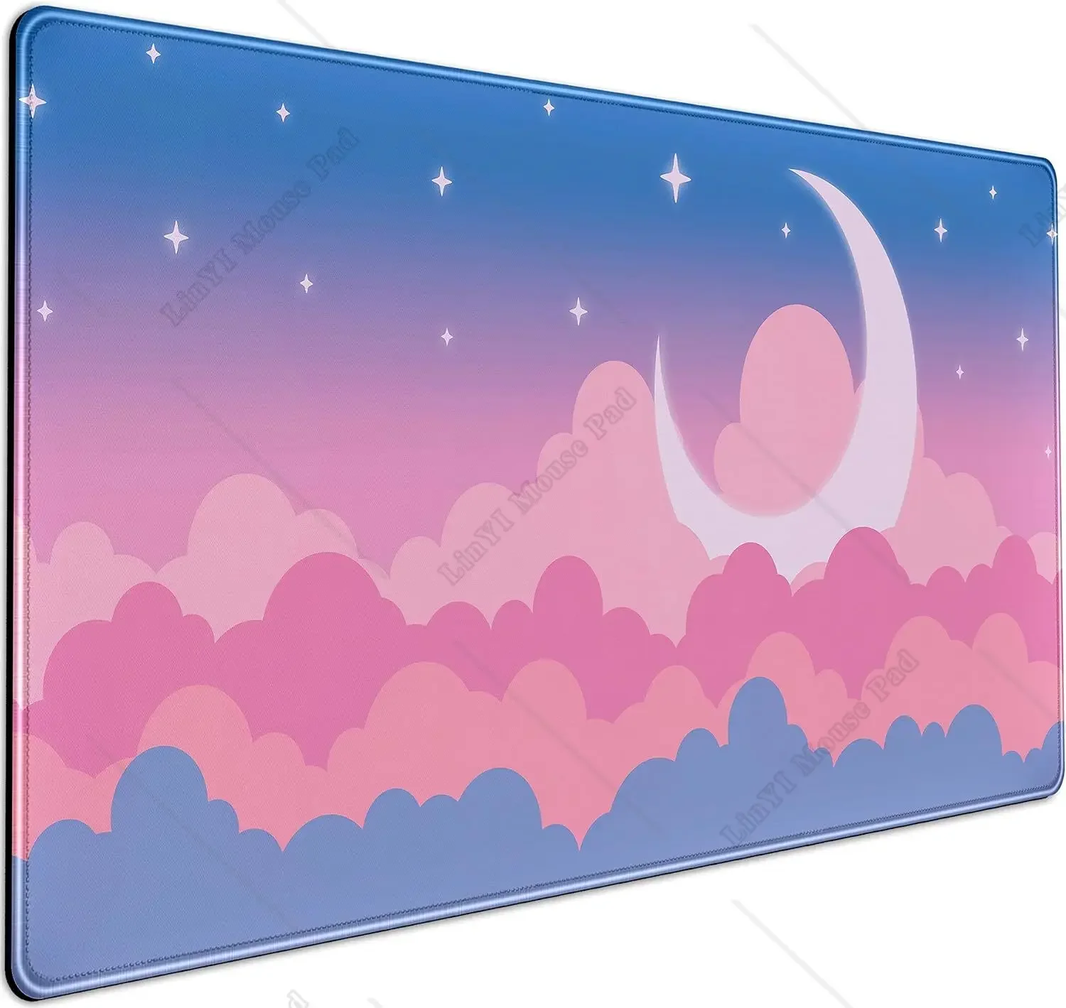 

Милый настольный коврик с облаками Kawaii Gaming Mouse Pad Большой коврик для мыши Blue Sky XXL для стола Kawaii Настольный декор для женщин и девочек 31,5X11,8 дюйма