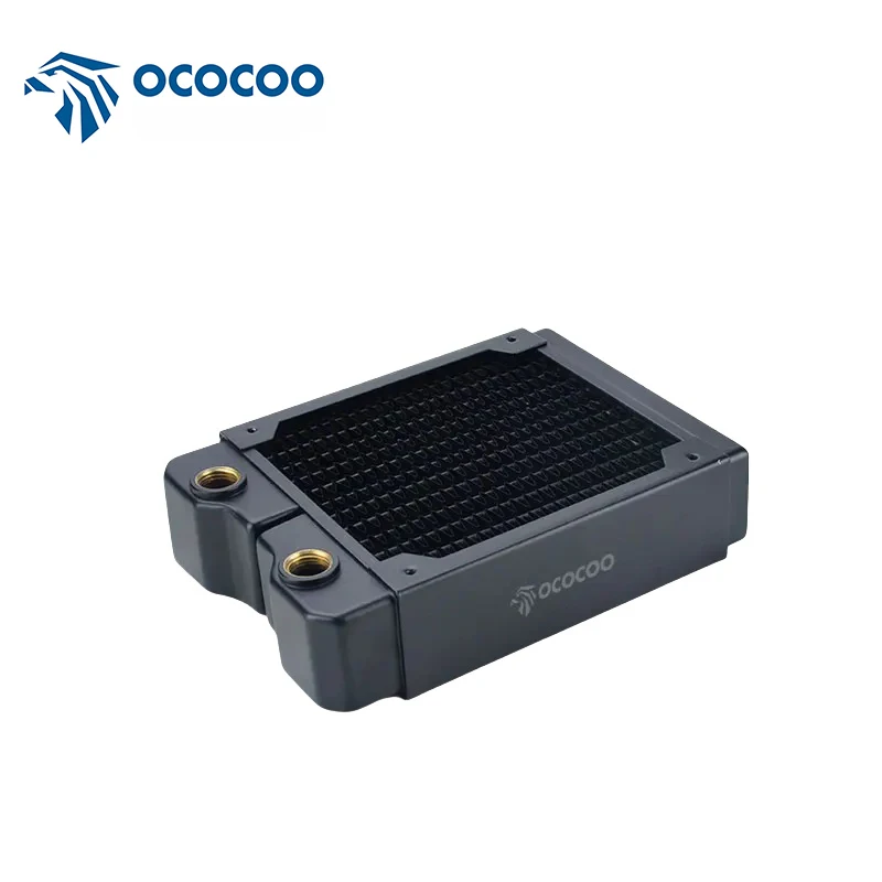 

OCOCOO 120mm Copper Radiator 40mm Thickness G1/4 Thread Computer Water Cooling Heat Sink Liquid Heat Exchanger Suitable 12cm Fan