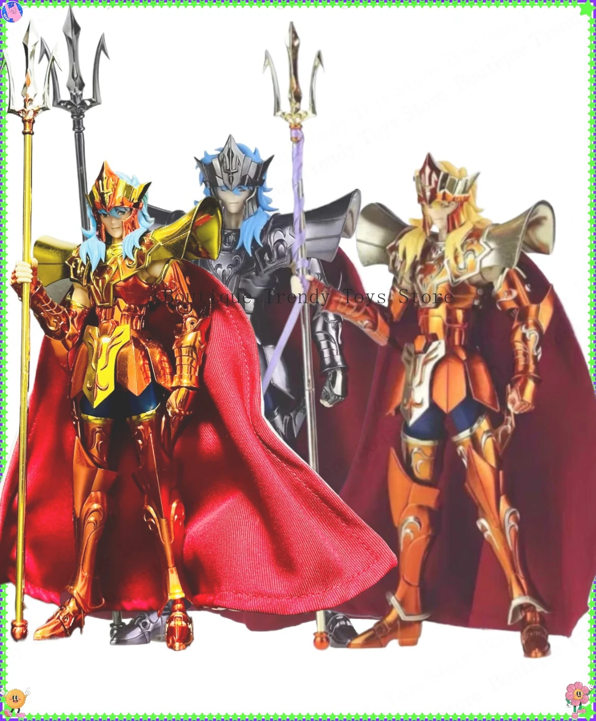 

【In Stock 】Mst Model Saint Seiya EX Saint Cloth Myth Poseidon TV Color Movable Figure Exm Body Toy Halloween Gift
