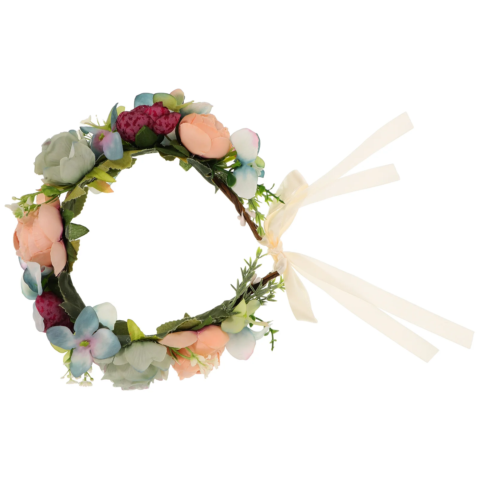

1Pcs Rose Flower Headband Lightweight Floral Wreath Bridal Hair Hoop for Party Wedding Carnival Photo Shoot Accessories