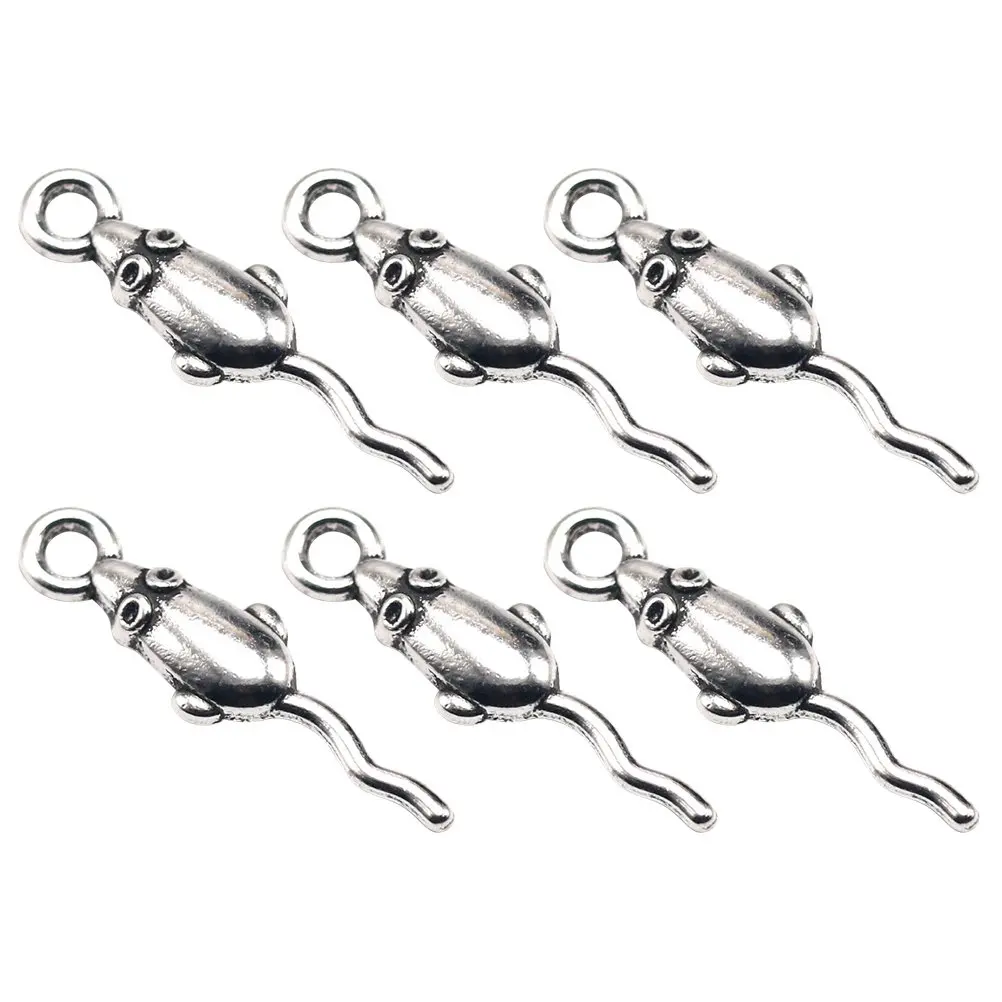 100Pcs Stylish Alloy Mouse Pendants Fashion Charms Jewelry Making Supplies DIY Necklace Bracelet Dangle Scrapbooking Keyring