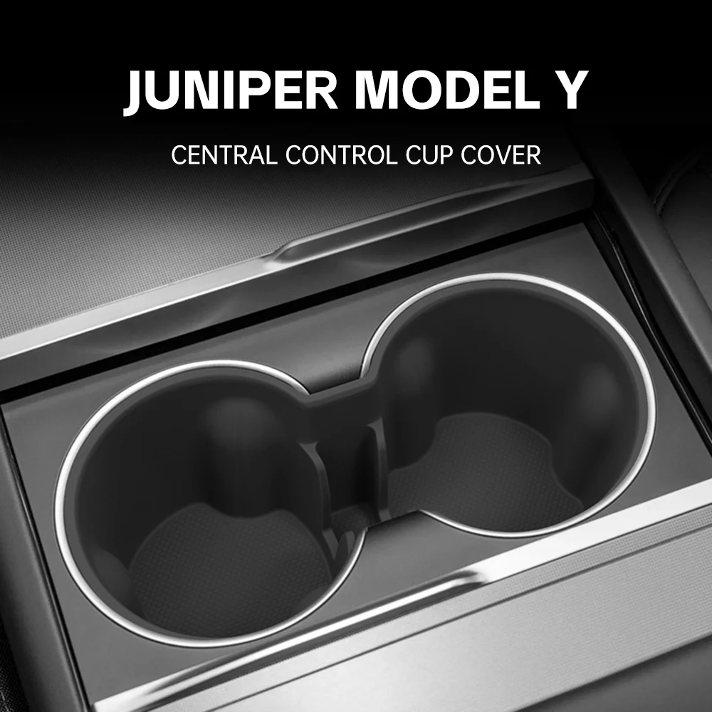 

Car Center Console Cup Holder For Tesla Model Y Juniper 2025 2026 Silicone Central Control Cup Holder Car Interior Accessories