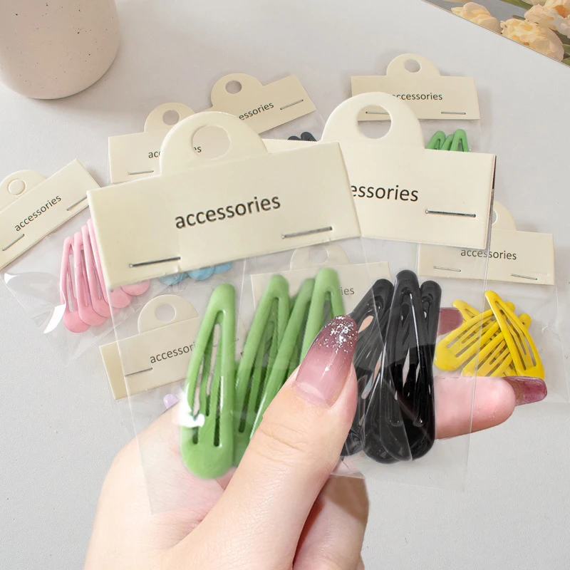 4Pcs/set Women Girls Colorful Waterdrop Shape Hairpins Sweet Hair Clips Barrettes Slid Clip Fashion Hair Accessories BB Hairpin