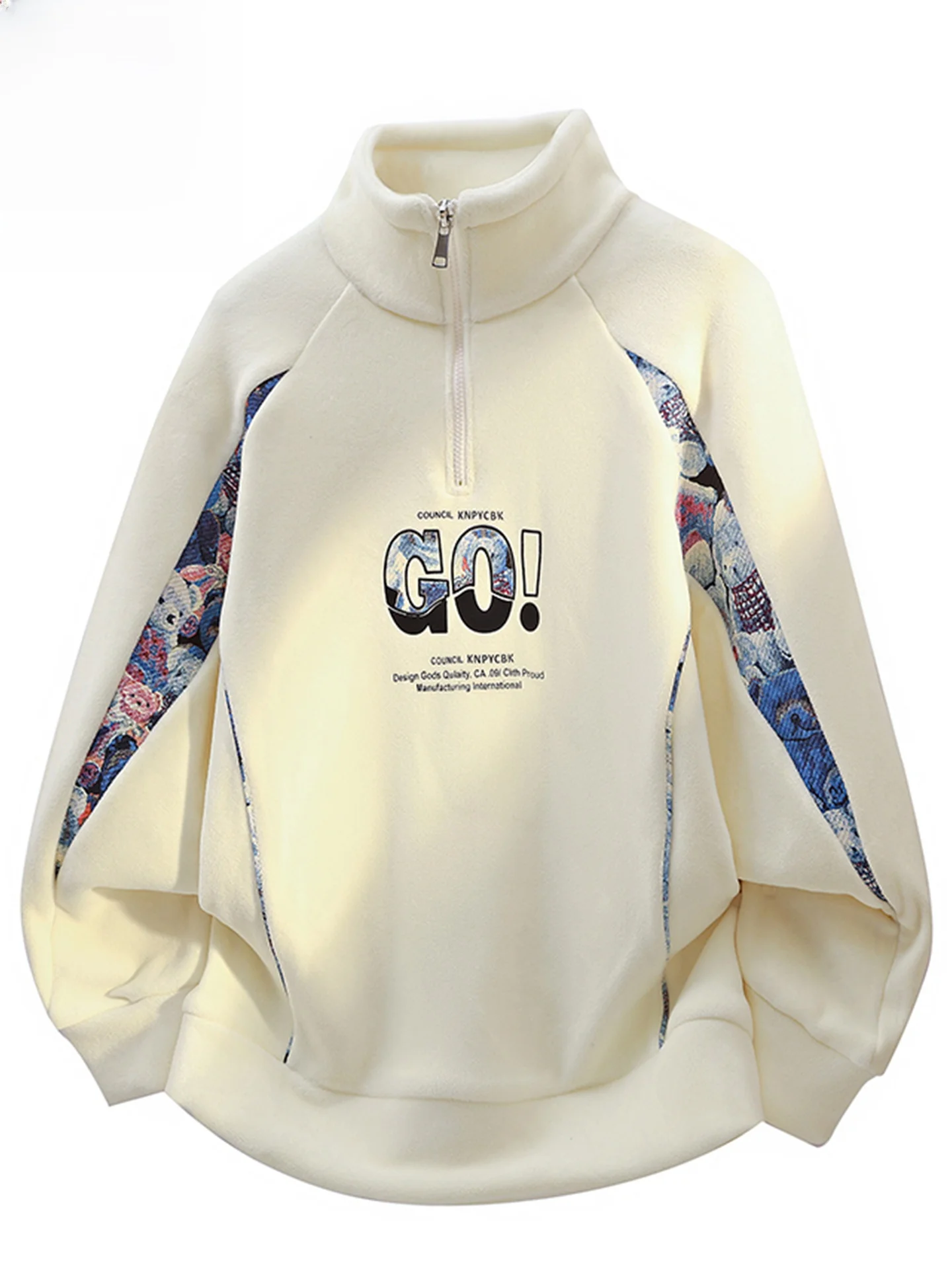 Moletom Masculino com Zíper e Forro de Lã, Caimento Solto, Estilo Casual, Manga Longa, Gola Alta, Térmico e Confortável, em M...