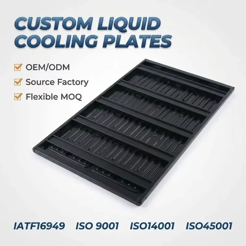 Heavy duty 6063 aluminum liquid-cooled plate stamped serpentine channel water-cooled plate radiator, suitable for industrial