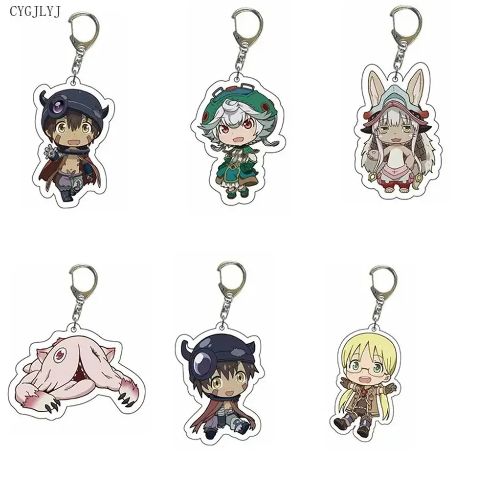 Anime 6CM Model Plate Cosplay Desk Decor Made in Abyss Nanachi Riko Reg Cute Bread Theme Acrylic Stand Display Figure