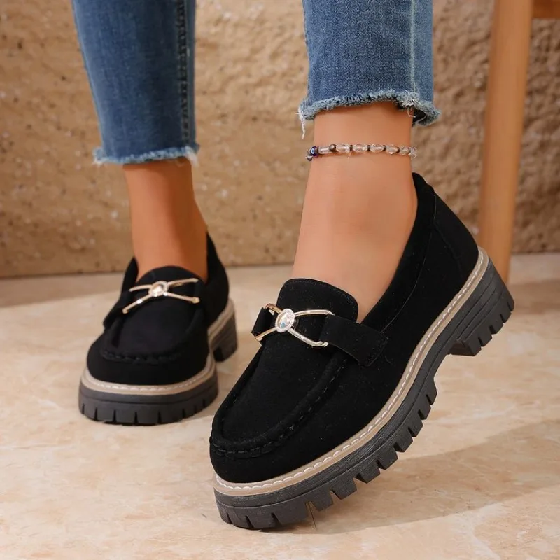 

Spring /Autumn Elegant Round Head Sexy Coarse Heel Casual Shoes Fashionable New Comfortable Plus Size Women's Shoes